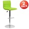 Flash Furniture Green Vinyl Adjust Barstool, Counter Ht Swivel, Chrome Pedestal Base, PK2 2-CH-92023-1-GRN-GG - alternate 8