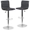 Flash Furniture Gray Vinyl Adjust Barstool, Counter Ht Swivel, Chrome Pedestal Base, PK2 2-CH-92023-1-GY-GG - alternate 8