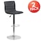 Flash Furniture Gray Vinyl Adjust Barstool, Counter Ht Swivel, Chrome Pedestal Base, PK2 2-CH-92023-1-GY-GG - alternate 6