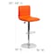 Flash Furniture Orange Vinyl Adjust Barstool, Counter Ht Swivel, Chrome Ped Base, PK2 2-CH-92023-1-ORG-GG - alternate 3