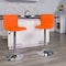 Flash Furniture Orange Vinyl Adjust Barstool, Counter Ht Swivel, Chrome Ped Base, PK2 2-CH-92023-1-ORG-GG - alternate 1
