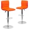 Flash Furniture Orange Vinyl Adjust Barstool, Counter Ht Swivel, Chrome Ped Base, PK2 2-CH-92023-1-ORG-GG - alternate 4