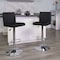 Flash Furniture Black Vinyl Adjustable Height Barstool, Panel Back, Chrome Base, PK2 2-CH-92066-BK-GG - alternate 1