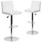 Flash Furniture White Vinyl Adjustable Height Barstool, Panel Back, Chrome Base, PK2 2-CH-92066-WH-GG - alternate 6