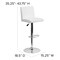 Flash Furniture White Vinyl Adjustable Height Barstool, Panel Back, Chrome Base, PK2 2-CH-92066-WH-GG - alternate 5