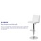 Flash Furniture White Vinyl Adjustable Height Barstool, Panel Back, Chrome Base, PK2 2-CH-92066-WH-GG - alternate 2