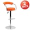 Flash Furniture Orange Vinyl Barstool, PK2 2-CH-TC3-1060-ORG-GG - alternate 3