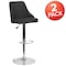 Flash Furniture Trieste Contemporary Adjustable Height Barstool in Black Fabric, PK2 2-DS-8121A-BLK-F-GG - alternate 2