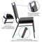 Flash Furniture Black Vinyl Banquet Chair, PK2 2-FD-LUX-SIL-BK-V-GG - alternate 10