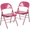 Flash Furniture Fuchsia Folding Chair, PK2 2-HF3-FUCHSIA-GG - alternate 2