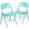 Flash Furniture Tantalizing Teal Folding Chair, PK2 2-HF3-TEAL-GG - alternate 3