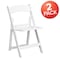 Flash Furniture White Resin Folding Chair, PK2 2-LE-L-1-WH-SLAT-GG - alternate 7