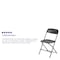 Flash Furniture Hercules Series Plastic Folding Chair Black - 2 LB Weight Capacity Comfortable Event Chair-Lightweight Folding Chair, PK2 2-LE-L-3-BK-GG - alternate 8