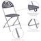 Flash Furniture Charcoal Plastic Folding Chair, PK2 2-LE-L-4-CH-GG - alternate 3