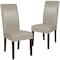 Flash Furniture Greenwich Series Beige Leather Parsons Chair, PK2 2-QY-A37-9061-BGL-GG - alternate 5