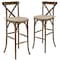 Flash Furniture Antique Cross Back Barstool, PK2 2-XA-X-BAR-GO-BC-GG - alternate 2