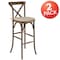 Flash Furniture Antique Cross Back Barstool, PK2 2-XA-X-BAR-GO-BC-GG - alternate 4