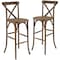 Flash Furniture HERCULES Series Dark Antique Wood Cross Back Barstool, PK2 2-XA-X-BAR-GO-GG - alternate 3