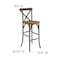 Flash Furniture HERCULES Series Dark Antique Wood Cross Back Barstool, PK2 2-XA-X-BAR-GO-GG - alternate 4