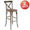 Flash Furniture HERCULES Series Dark Antique Wood Cross Back Barstool, PK2 2-XA-X-BAR-GO-GG - alternate 5