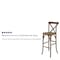 Flash Furniture HERCULES Series Dark Antique Wood Cross Back Barstool, PK2 2-XA-X-BAR-GO-GG - alternate 6