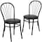 Flash Furniture HERCULES Series Fan Back Metal Chair, Black Vinyl Seat, PK2 2-XU-698B-BLKV-GG - alternate 6