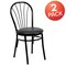 Flash Furniture HERCULES Series Fan Back Metal Chair, Black Vinyl Seat, PK2 2-XU-698B-BLKV-GG - alternate 2