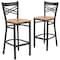 Flash Furniture Black X Stool-Nat Seat, PK2 2-XU-6F8BXBK-BAR-NATW-GG - alternate 3