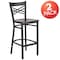 Flash Furniture Black X Stool-Wal Seat, PK2 2-XU-6F8BXBK-BAR-WALW-GG - alternate 5
