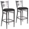 Flash Furniture Clear Coated ''X'' Back Metal Restaurant Barstool, Black Vinyl Seat, PK2 2-XU-6F8B-CLR-BAR-BLKV-GG - alternate 3
