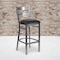Flash Furniture Clear Coated ''X'' Back Metal Restaurant Barstool, Black Vinyl Seat, PK2 2-XU-6F8B-CLR-BAR-BLKV-GG - alternate 1