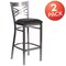 Flash Furniture Clear Coated ''X'' Back Metal Restaurant Barstool, Black Vinyl Seat, PK2 2-XU-6F8B-CLR-BAR-BLKV-GG - alternate 2