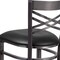 Flash Furniture Clear Coated ''X'' Back Metal Restaurant Barstool, Black Vinyl Seat, PK2 2-XU-6F8B-CLR-BAR-BLKV-GG - alternate 8