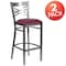 Flash Furniture Clear X Stool-Burg Seat, PK2 2-XU-6F8B-CLR-BAR-BURV-GG - alternate 2