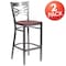 Flash Furniture Clear X Stool-Cherry Seat, PK2 2-XU-6F8B-CLR-BAR-CHYW-GG - alternate 3