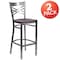Flash Furniture Clear X Stool-Mah Seat, PK2 2-XU-6F8B-CLR-BAR-MAHW-GG - alternate 2