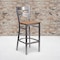 Flash Furniture Clear X Stool-Nat Seat, PK2 2-XU-6F8B-CLR-BAR-NATW-GG - alternate 1