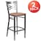 Flash Furniture Clear X Stool-Nat Seat, PK2 2-XU-6F8B-CLR-BAR-NATW-GG - alternate 4