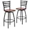 Flash Furniture Black Ladder Stool-Cherry Seat, PK2 2-XU-6F8B-LADSWVL-CHYW-GG - alternate 2
