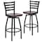 Flash Furniture Black Ladder Stool-Mah Seat, PK2 2-XU-6F8B-LADSWVL-MAHW-GG - alternate 4