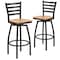 Flash Furniture Black Ladder Stool-Nat Seat, PK2 2-XU-6F8B-LADSWVL-NATW-GG - alternate 3