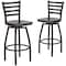 Flash Furniture Black Ladder Stool-Wal Seat, PK2 2-XU-6F8B-LADSWVL-WALW-GG - alternate 2