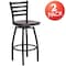 Flash Furniture Black Ladder Stool-Wal Seat, PK2 2-XU-6F8B-LADSWVL-WALW-GG - alternate 4