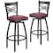 Flash Furniture Black X Swivel Stool-Burg Seat, PK2 2-XU-6F8B-XSWVL-BURV-GG - alternate 4