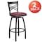 Flash Furniture Black X Swivel Stool-Burg Seat, PK2 2-XU-6F8B-XSWVL-BURV-GG - alternate 3
