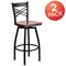 Flash Furniture Black X Swivel Stool-Chy Seat, PK2 2-XU-6F8B-XSWVL-CHYW-GG - alternate 3