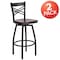 Flash Furniture Black X Swivel Stool-Mah Seat, PK2 2-XU-6F8B-XSWVL-MAHW-GG - alternate 4