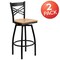 Flash Furniture Black X Swivel Stool-Nat Seat, PK2 2-XU-6F8B-XSWVL-NATW-GG - alternate 6