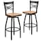Flash Furniture Black X Swivel Stool-Nat Seat, PK2 2-XU-6F8B-XSWVL-NATW-GG - alternate 3