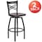 Flash Furniture Black X Swivel Stool-Wal Seat, PK2 2-XU-6F8B-XSWVL-WALW-GG - alternate 2